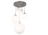Elegante LED Hängeleuchte mit 5 Opal-Glaskugeln