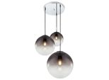 RGB LED Hängelampe Chrom Glaskugeln rauch Höhe 120 cm, VARUS