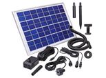 CLGarden Solar Springbrunnenpumpe NASP4-S Set mit Akku LED Beleuchtung Schlauch Pumpe für Springbrunnen Quellstein Garten Brunnen 500 l/h 12V