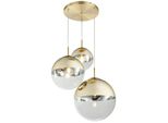 Hängelampe Gold, 3 Glas Kugeln, 20 - 25 - 30 cm