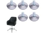 5Er-Set Bodengleiter MCW-K73 Statt Rollen - Fester Stand FüR BüRostuhl/Esszimmerstuhl, FußGleiter, Ø 11Mm ~ Silber