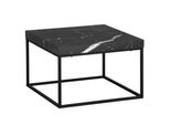 Couchtisch In Stein-Optik Mit Metallbeinen Im Modernen Design, Schwarz 60X60X38 Cm