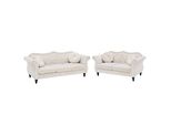 SOFA-SET 5-Sitzer Samtstoff Beige Skien