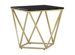 Beistelltisch Schwarz/Gold Marmor Optik Quadratisch 50/50 Cm Malibu