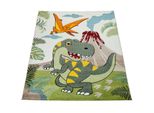 Kinderteppich, Mit Dino-Motiv, GrüN, 120 X 170 Cm