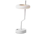 LED-TISCHLEUCHTE Weiß/Heller Holzfarbton Alviela