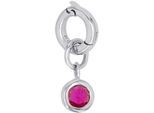 Charm-EinhäNger Amor "Geburtsstein", Bunt (Silberfarben, Pink, Pink), Charms, Damen, Juli, Silber 925 (Sterlingsilber), Mit Zirkonia (Synth.) Oder Stein (Synth.)