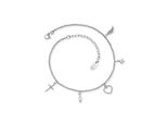 FußKette Engelsrufer "Glaube Liebe Hoffnung", Weiß (Edelstahlfarben, Kristallweiß, Weiß, Kristallweiß), FußKetten, Damen, Edelstahl Perlen, Edelstahl, Perlen, Made In Germany - Mit Zirkonia (Synth.) - Mit SüßWasserzuchtperle