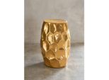 Beistelltisch Aluminium Orientalisch Rund Hammerschlag, Gold 30X29X47 Cm