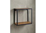Wandregal Massivholz Metall Industrial Stil 35X18X35 Cm Quadratisch