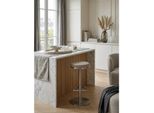 Barhocker Edelstahl HöHenverstellbar Drehbar Standfuß Gepolstert, Beige 38X38X82 Cm