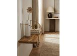 Wandregal Massivholz Metall Kleines Industrial, Mango 60X22X25 Cm