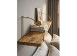 Wandregal Massivholz Metall Kleines Industrial, Mango 100X22X25 Cm