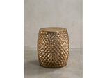 Beistelltisch – Rund Aluminium Gold Hammerschlag 32X42X32 Cm Orientalisch