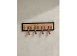 Wandgarderobe Mango Massivholz Echtleder Modern 60X15X6 Cm Mit Schlaufen