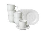 Ritzenhoff & Breker Kaffeetassen Mit Untertassen Bianco Rondo 180 Ml 6Er Set