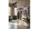Wandgarderobe Mango Massivholz Metall Modern 60X76X26 Cm Mit Hakenleiste, Ablage Und Kleiderstange