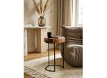 Beistelltisch Massivholz Metallbeine Baumstammform Landhausstil Akola, Akazie 28X28X45 Cm