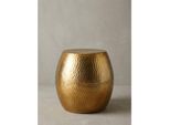 Beistelltisch Aluminium Rund Orientalisch Hammerschlag, Gold 42X42X42 Cm