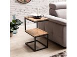 Beistelltisch Massivholz Metall S-Form Landhausstil Akola, Akazie 30X45X60 Cm