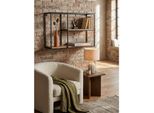 Wandregal Mango Massivholz Metall Industrial Stil 60X40X18 Cm Rechteckig