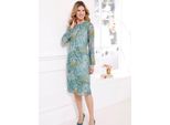 Etuikleid Classic Basics "Kleid", Damen, Gr. 54, NormalgrößEn, GrüN (Kalkmint, Salbei, Bedruckt), 100% Polyester, Gemustert, Mehrfarbig, Knielang, Rundhals, Kleider Etuikleid