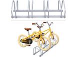 Fahrradständer für 4 Fahrräder, zur Boden- oder Wandmontage, Silber
