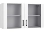 HäNgeschrank Optifit "Optimulti", Weiß, Weiß, B:100Cm H:57,6Cm T:34,6Cm, Holzwerkstoff, SchräNke, HäNgeschrank, Breite 100 Cm, Mit 2 StollenglastüRen, 1 Einlegeboden
