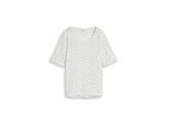 Tom Tailor Damen T-Shirt Mit Punktemuster, Weiß, Gepunktet, Gr. Xxxl