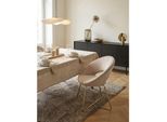 Esszimmerstuhl Aus Samt Beige Mit Goldfarbenem Metallgestell