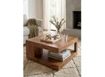 Couchtisch Dunkelbraun Massivholz Sheesham 90 Cm Landhausstil