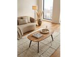 Couchtisch Akazie Massivholz Nierenform 110X45X60Cm Holz/Metall