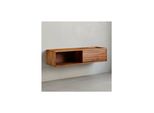 Lowboard HäNgend Massivholz Modern Stil 108X25X34 Cm Braun Mit Stauraum