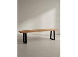 Esszimmerbank Massivholz Metall Baumkante Ohne Lehne, Akazie 120X40X46 Cm