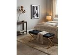 Sitzbank – Samt/Metall, Schwarz, 90X46X44 Cm, Chesterfield-Stil