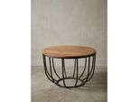 Couchtisch Sheesham Massivholz Industrial Design 60X39X60 Cm
