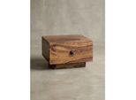 Nachttisch Massivholz Schublade Modern Mumbai, Dunkelbraun 40X40X25 Cm
