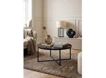 Couchtisch Mit Marmoroptik Und Metall-Gestell, Rund, Schwarz 80X80X35 Cm