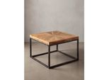 Couchtisch Mango Massivholz Metallgestell 55X40X55 Cm Industrial Design Modern