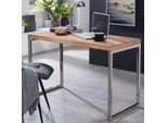 Schreibtisch Massivholz Metallbeine Landhausstil Guna, Akazie 60X120X76 Cm