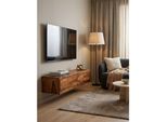 Lowboard HäNgend Massivholz Modern Stil 108X25X34 Cm Braun Mit Stauraum