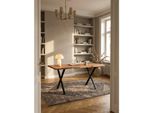 Schreibtisch Massivholz Baumkante X-Gestell, Akazie 160X80X76 Cm