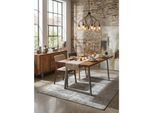 Esstisch Massivholz Metall Trapezgestell Baumkante Rechteckig, Akazie 160X80X76 Cm