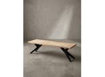 Esszimmerbank Massivholz Metall Loft-Stil, Akazie 120X45X45 Cm