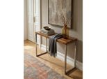 Konsolentisch Massivholz Metallbeine Landhausstil Guna, Dunkelbraun 45X120X76 Cm