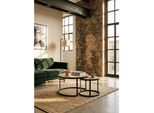 Couchtisch 2Er Set Massivholz Metall Rund, Akazie 60X60X41 Cm
