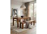 Esszimmerbank Mumbai Massivholz Landhausstil, Dunkelbraun 160X35X45 Cm