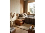 Nachttisch Massivholz Schublade Ablage Landhausstil Mumbai, Dunkelbraun 40X40X30 Cm