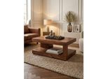 Couchtisch In Braun, Massivholz, Modernes Design, 90X60X40 Cm