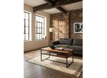Couchtisch Massivholz Metall 100X60X45 Cm, Industrial Design Mit Stauraum